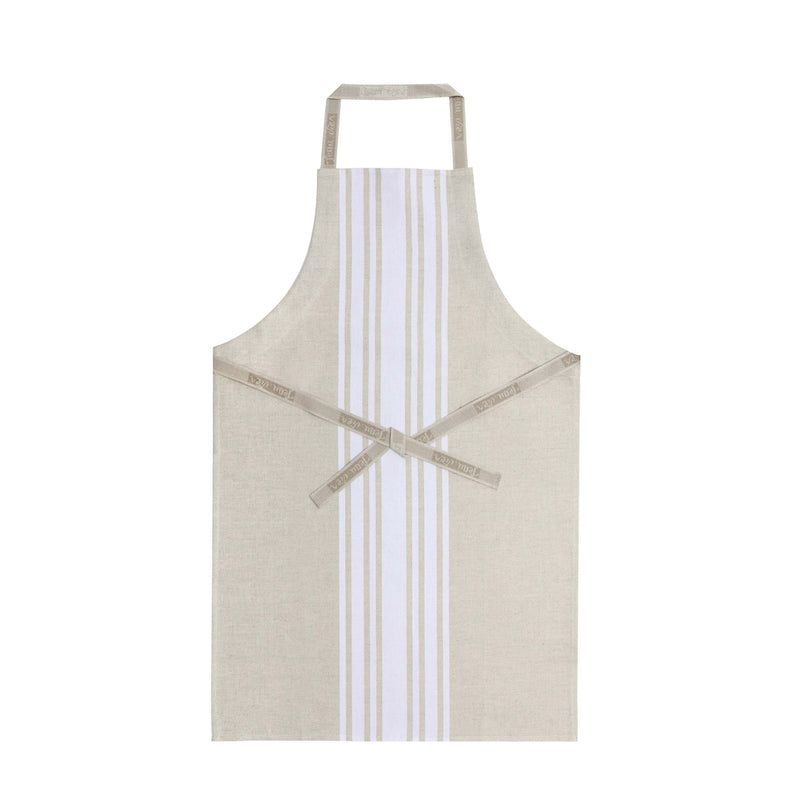 Jean Vier St Jean Apron with Beige + White Stripes