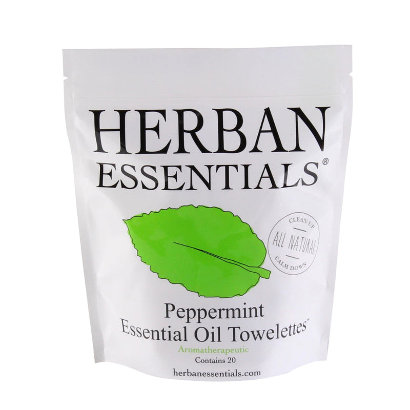 Herban Essentials Towelettes 20 Count Peppermint