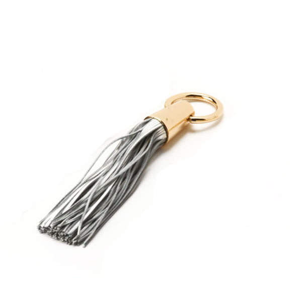 Silver Leather Tassel Napkin Rings by Julian Mejia Design