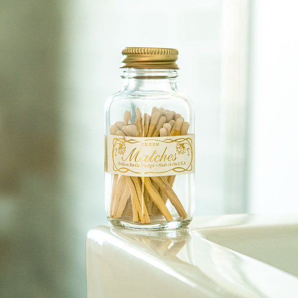 Vintage White Mini Match Bottle by Skeem Design